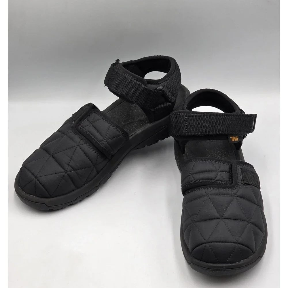Teva Hurricane Hybrid Moc Sandals Mens 10 Black Quilted Ripstop Trail